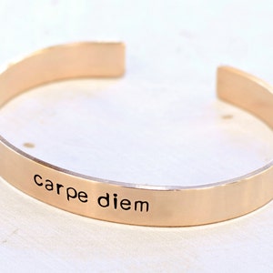 Bronze Carpe Diem Cuff Bracelet with Inspiration to Seize the Day BR010 image 5