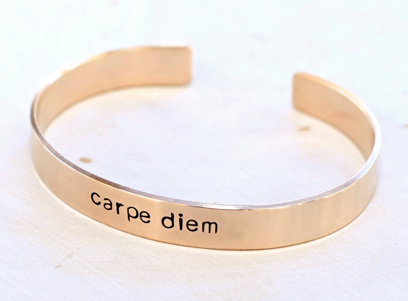 Bronze Carpe Diem Cuff Bracelet with Inspiration to Seize the Day BR010 image 5