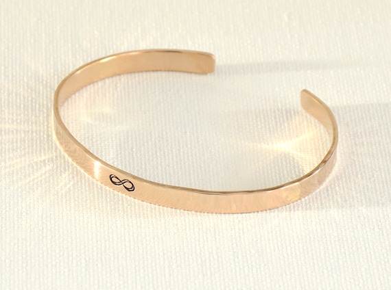 Narrow wire wrapped pure copper bracelet for him or her Stra - Inspire  Uplift
