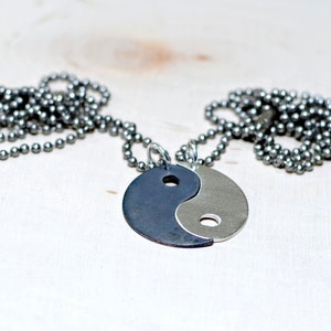 Yin Yang Sterling Silver Couples Necklace - Solid 925 NL741