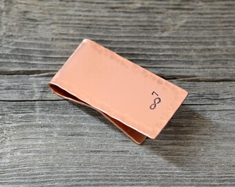 Hand Stamped Copper Money Clip - 7th Anniversary Gift