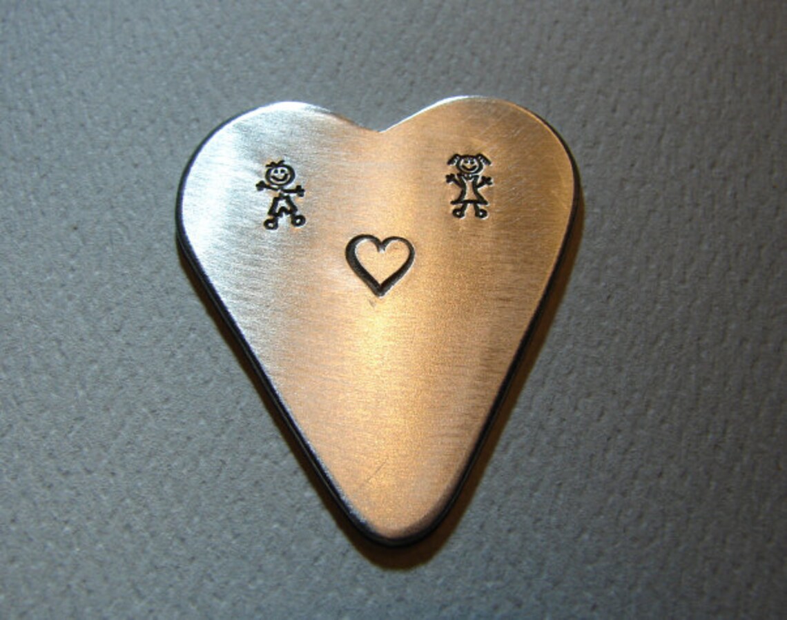 Heart Shaped Guitar Pick in Aluminum for a Special Musician Etsy