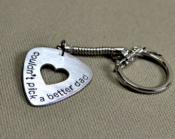 Couldn't pick a better dad aluminum guitar pick keychain - KC568
