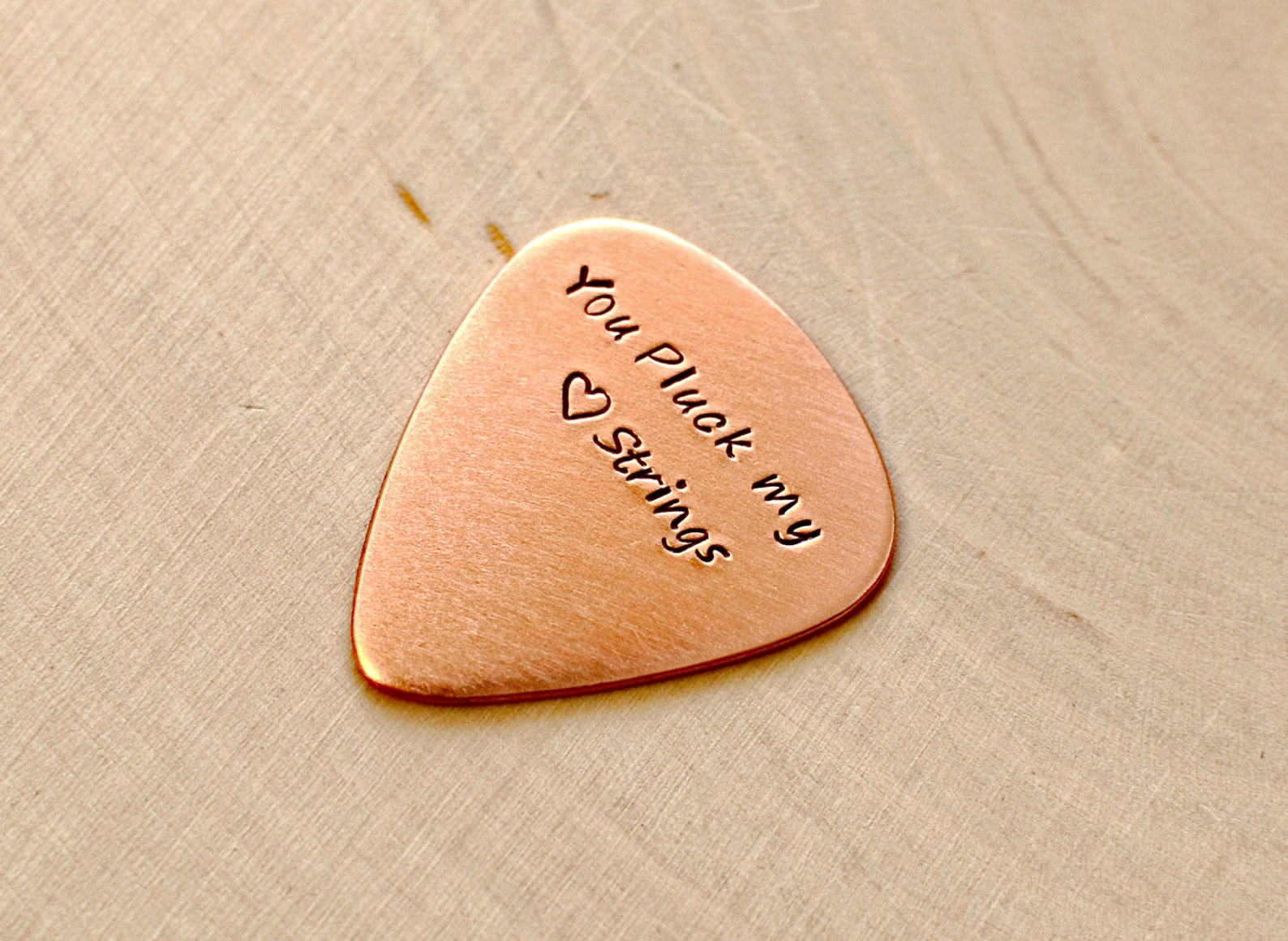 Copper Guitar Pick With You Pluck My Heart Strings GP800 Etsy