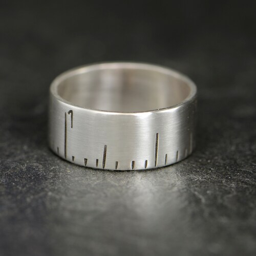 Ruler Ring in Sterling Silver Measuring Stick Fitted Ring - Etsy