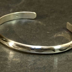 Dainty Half Round Elegant Sterling Silver Bracelet Imprinted With ...