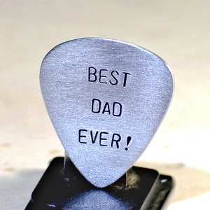 Guitar Pick for Best Dad Ever Handmade from Aluminum for a rocking dad Can be personalized for Father's Day or any other Occasion GP919 image 4