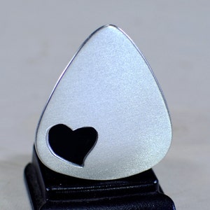 Love Guitar Pick Handmade Aluminum with Heart Cut Out - GP659