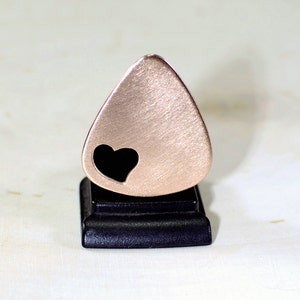 Love Guitar Pick in Copper with Heart Cut Out and Space to Personalize GP659 image 5