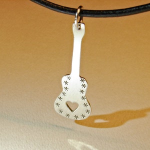Sterling silver guitar necklace