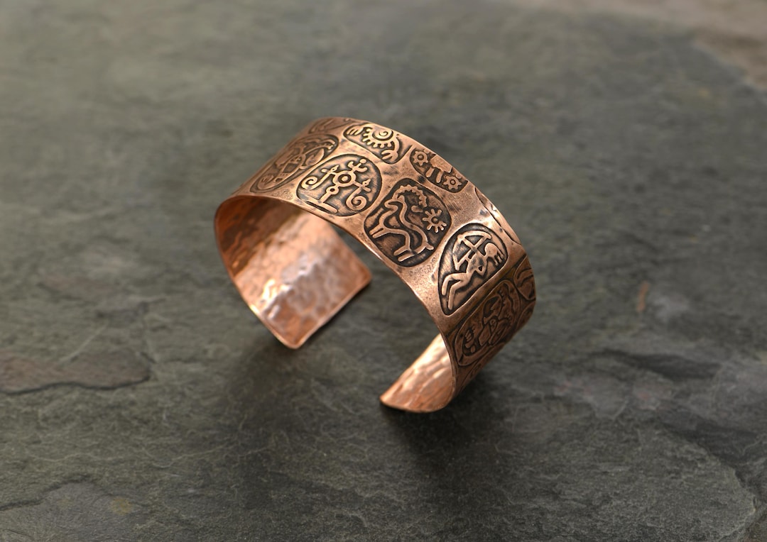Cross Stitch Metal Cuff Handcrafted Bracelet Jewelry main image 1