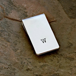 Money Clip Graduation Personalized with Simple Hand Stamped Initial in Sterling Silver solid 925 MC112 image 5