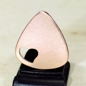 Love Guitar Pick in Copper with Heart Cut Out and Space to Personalize GP659 image 4