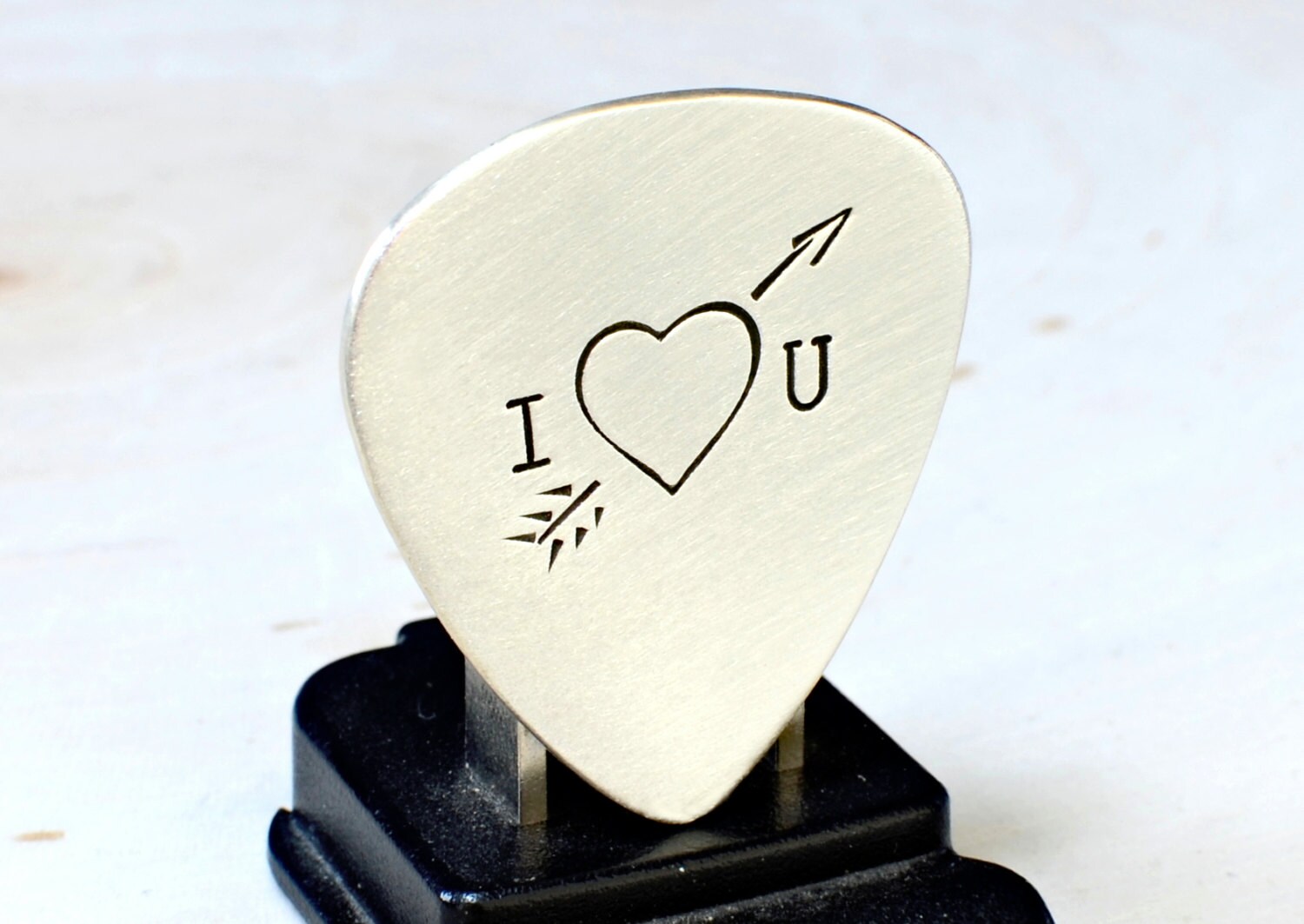 Sterling Silver Guitar Pick With Heart and Arrow - GP797 - Etsy