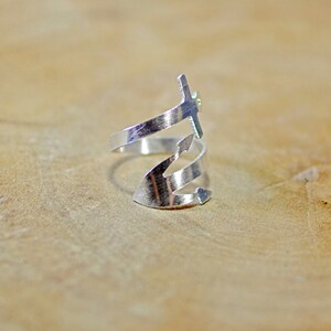 Sterling silver anchor wrap ring 925 RG718 image 2