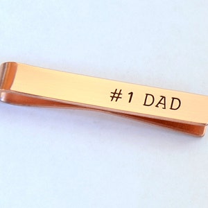 Number 1 Dad or Grandpa Copper Tie Clip - #1 Dad - TC712