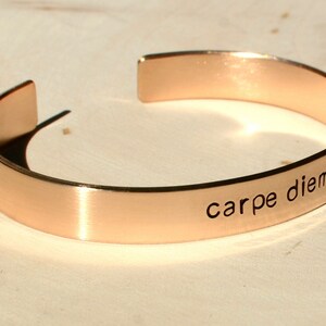 Bronze Carpe Diem Cuff Bracelet with Inspiration to Seize the Day BR010 image 4