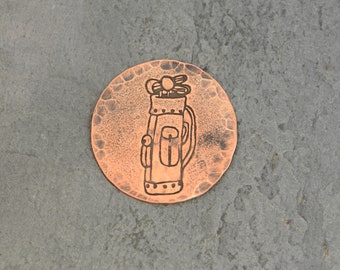 Copper Golf Ball Marker for the Serious Golfer packing a Big Bag of Tools to rock the Course