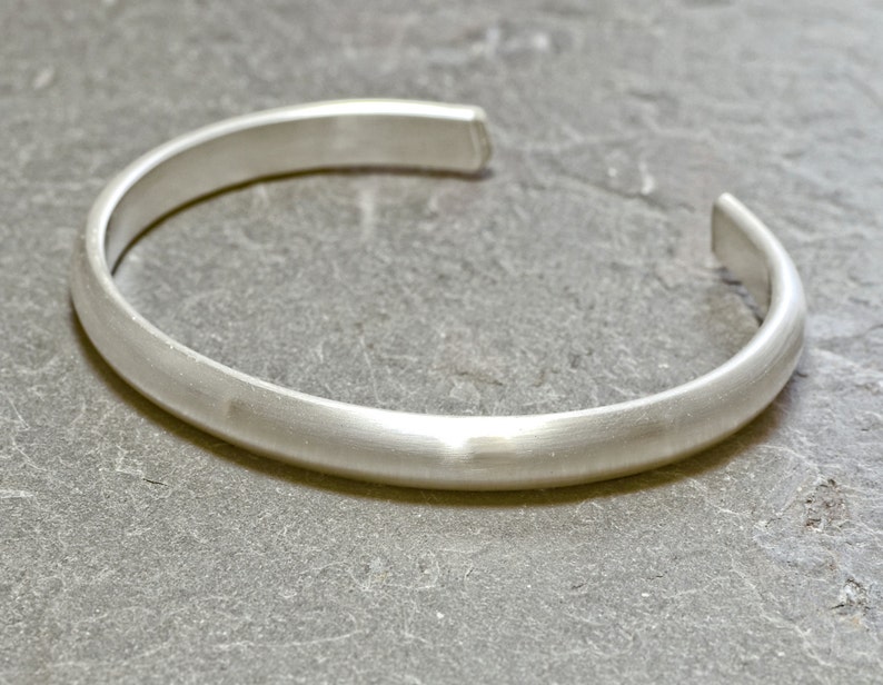 Brushed Silver Half Round Cuff Bracelet for Industrial - Etsy