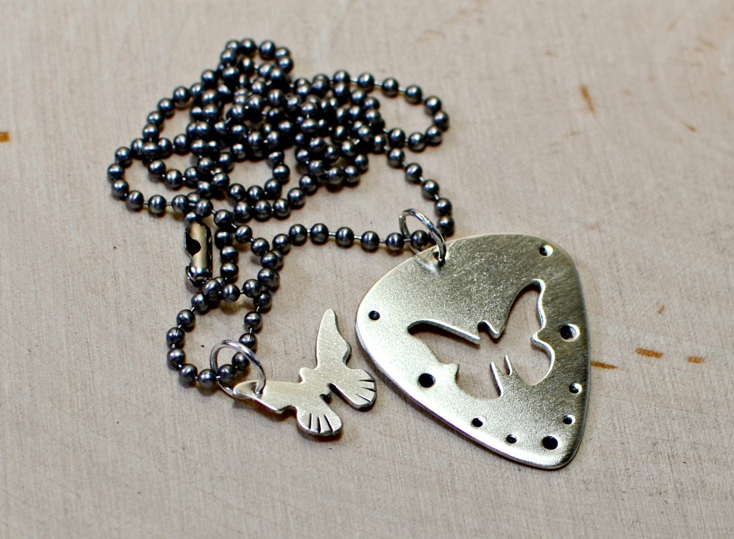 Sterling Silver Butterfly Cut Out Necklace Sawed Entirely by