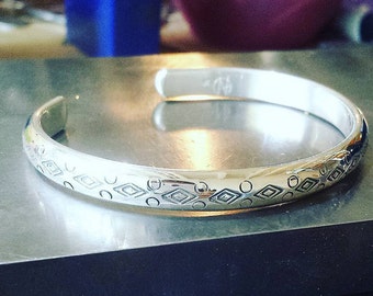 Mens heavy sterling silver cuff - fresh from the bench collection