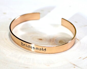 Bridesmaids gift bronze Cuff Bracelet - wedding jewelry