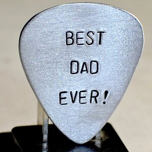 Guitar Pick for Best Dad Ever Handmade from Aluminum for a rocking dad Can be personalized for Father's Day or any other Occasion GP919 image 5