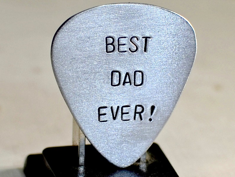 Guitar Pick for Best Dad Ever Handmade from Aluminum for a rocking dad Can be personalized for Father's Day or any other Occasion GP919 image 5