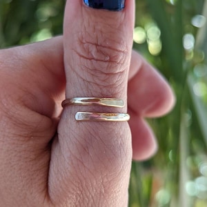 dainty gold filled bypass thumb ring - perfect for stacking - dainty and comfortable