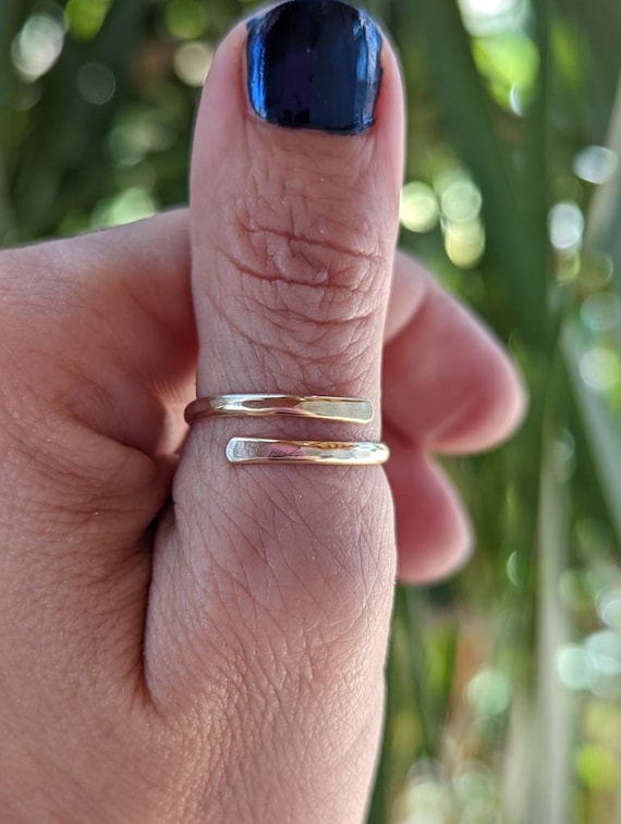 Dainty Gold Filled Bypass Thumb Ring Perfect for Stacking Dainty and Comfortable Etsy Canada