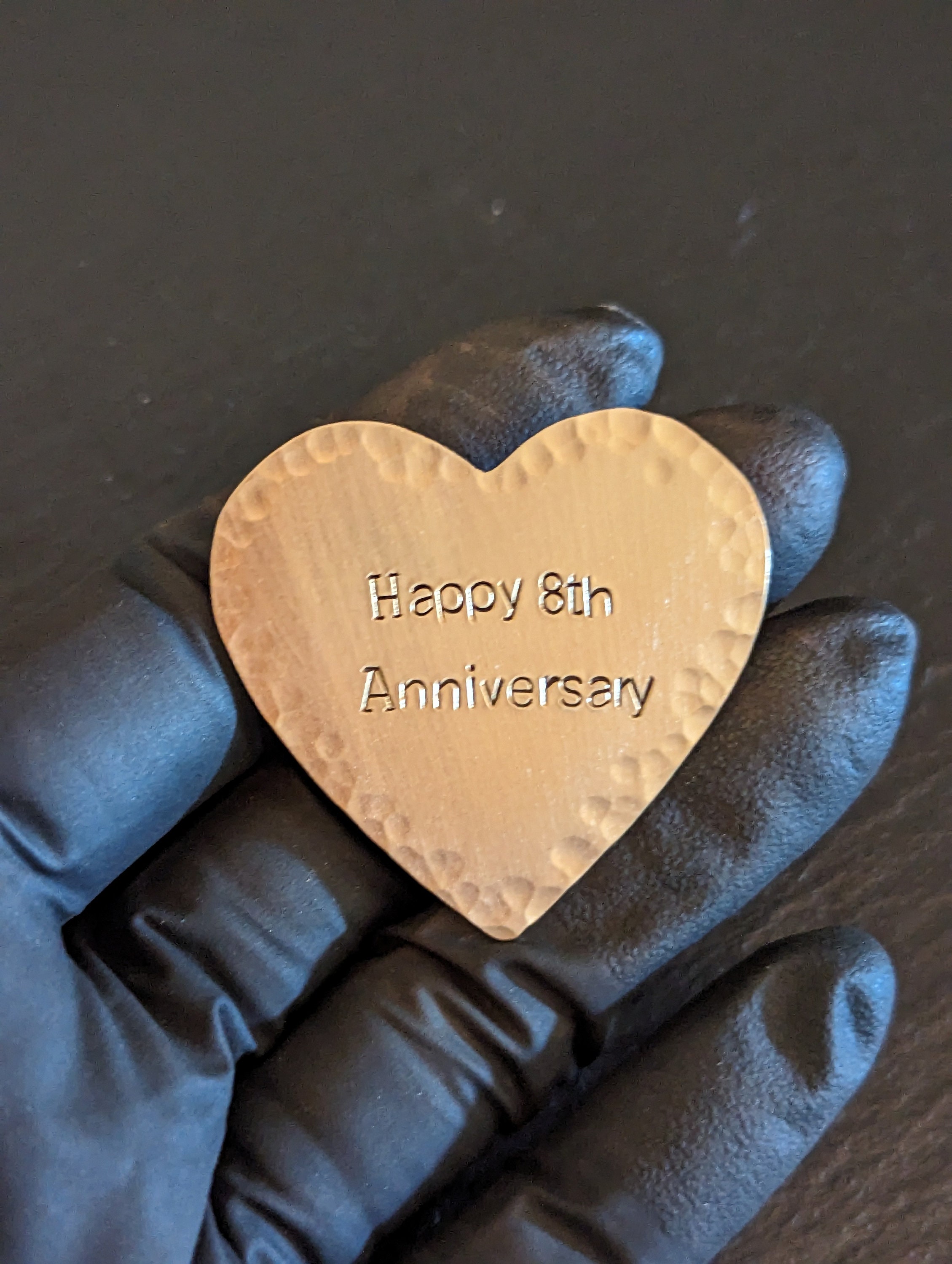 Bronze Heart Magnet for Fridge for 8th or 19th Anniversary