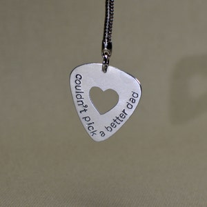 Dad sterling silver guitar pick keychain image 3