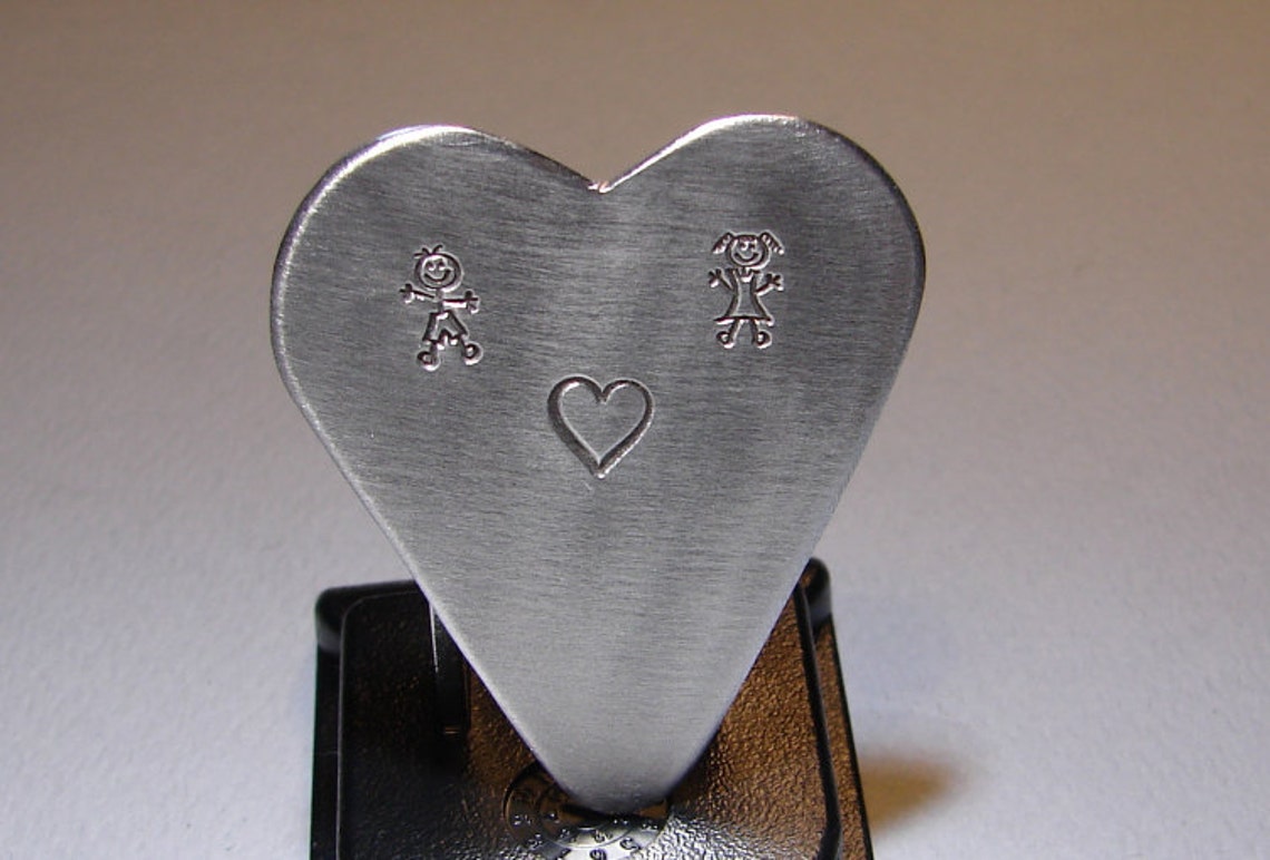 Heart Shaped Guitar Pick in Aluminum for a Special Musician Etsy