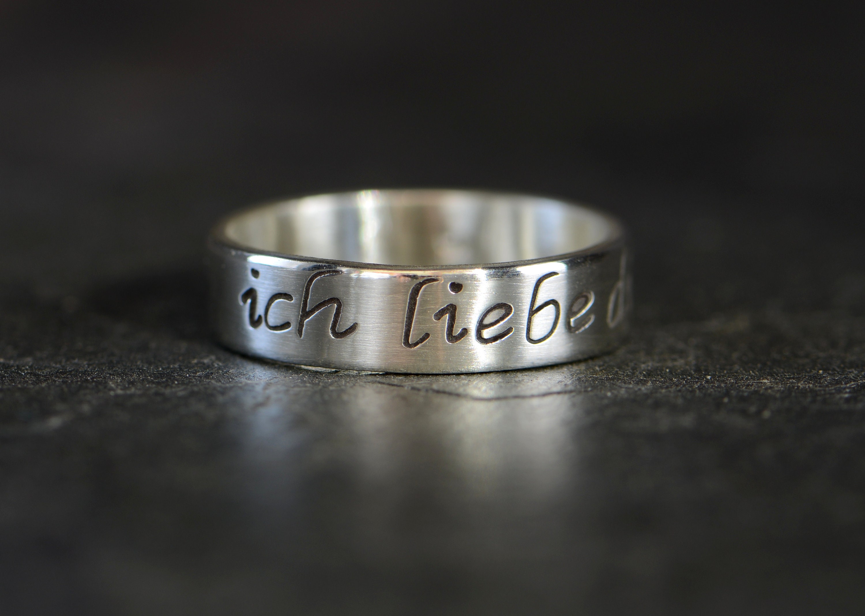 Je T'aime I Love You 925 Sterling Silber Ring Feine Ermächtigende Worte