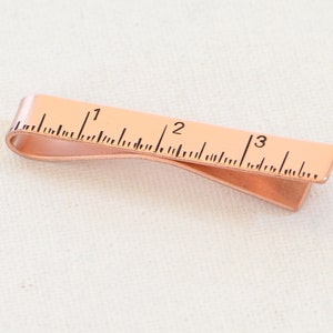 Ruler Tie Clip – Copper Measuring Stick Tie Bar