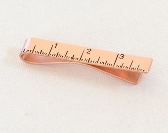 Ruler Tie Clip – Copper Measuring Stick Tie Bar