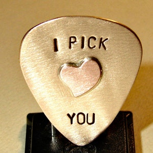 Bronze Guitar Pick with I Pick You and Special Copper Heart GP5127 image 5