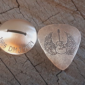 Bronze memorial guitar pick with stand - grief gift - memorial gift - sympathy gift - so sorry for your loss