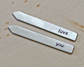 Custom love you collar stays in aluminum for personalized gifts - CS713