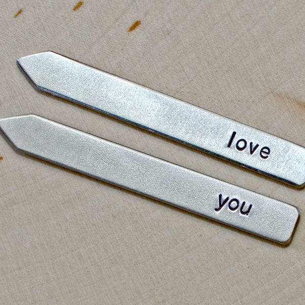 Custom love you collar stays in aluminum for personalized gifts - CS713