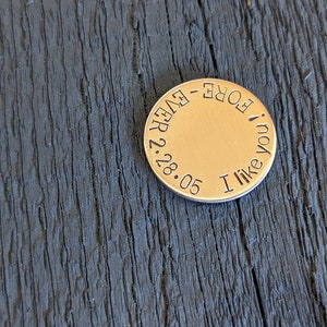 Custom bronze golf ball markers for bronze anniversary - 8th or 19th anniversary gift