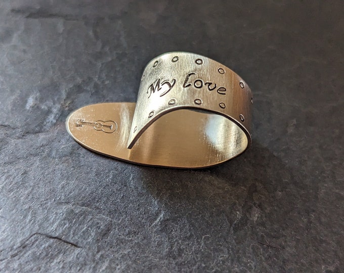 Custom Brass Thumb Pick, Personalized Ukulele Banjo Guitar Pick
