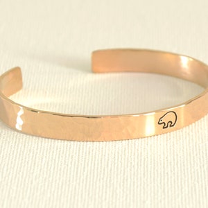 Spirit Bear Bronze Cuff Bracelet with Hammered Sides Elegant Simplicity and Earthy Symbolism -   BBR1120188