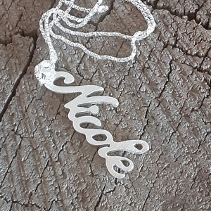 dainty personalized silver name necklace - monogram necklace - custom name charm