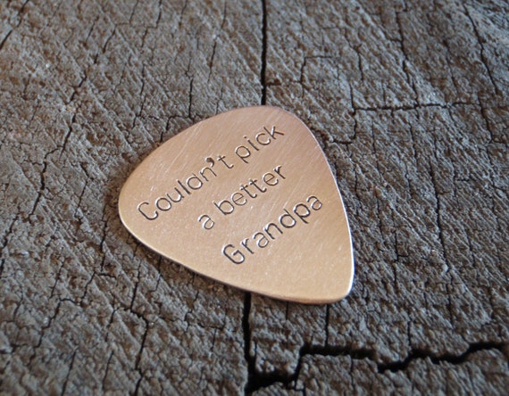 Bronze guitar pick for Grandpa - Grandpa gift - new Grandpa - playable - Original CReator of the stamped Guitar Picks