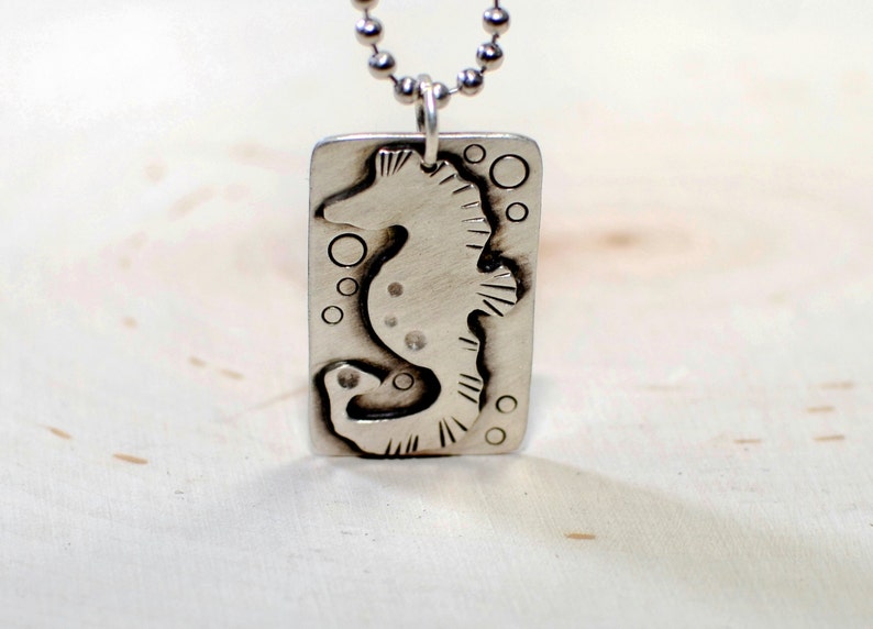 Sterling silver seahorse necklace silver seahorse searhorse pendant christmas gift ocean necklace small seahorse hippocampus image 4