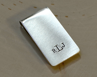 Sterling Silver Monogram Personalized Money Clip - Solid 925 MC022