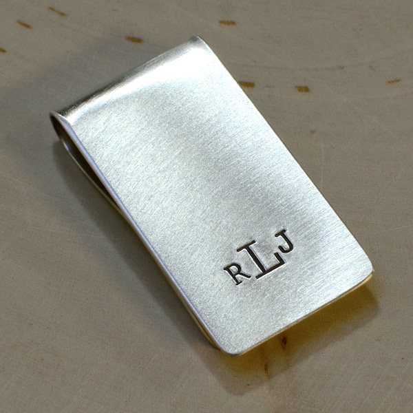 Sterling Silver Monogram Personalized Money Clip - Solid 925 MC022
