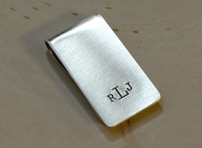 Sterling Silver Monogram Personalized Money Clip Solid 925 MC022 image 1