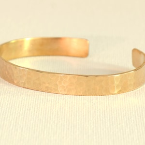 Hammered Bronze Medium Width Cuff Bracelet for Minimalism that Says Everything -  BBR11201810